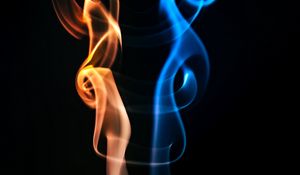 Preview wallpaper flame, curves, dark, red, blue