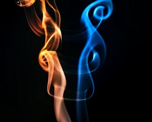 Preview wallpaper flame, curves, dark, red, blue