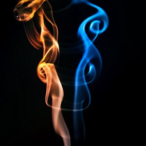 Preview wallpaper flame, curves, dark, red, blue