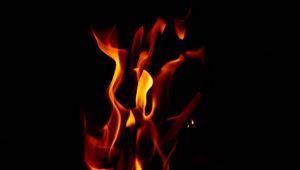 Preview wallpaper flame, fire, black, sparks