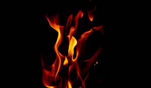 Preview wallpaper flame, fire, black, sparks