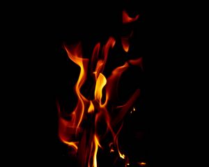 Preview wallpaper flame, fire, black, sparks