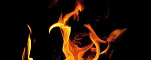 Preview wallpaper flame, fire, bonfire, black