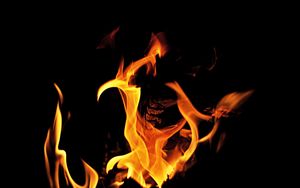 Preview wallpaper flame, fire, bonfire, black