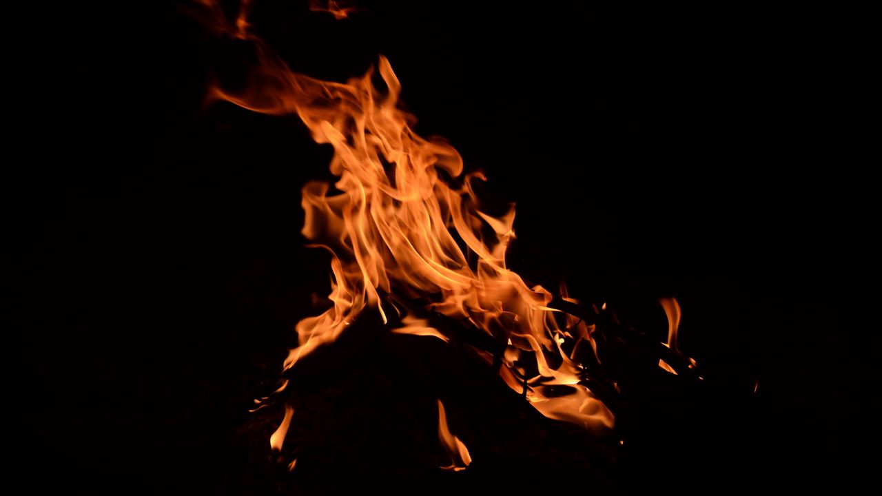 Wallpaper flame, fire, bonfire, element, dark