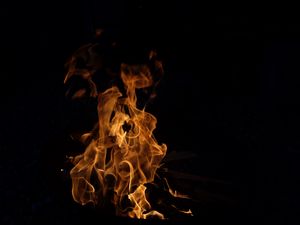 Preview wallpaper flame, fire, dark, burning, bonfire