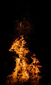 Preview wallpaper flame, fire, sparks, dark