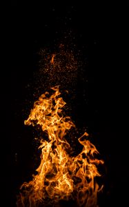 Preview wallpaper flame, fire, sparks, dark