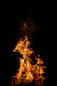 Preview wallpaper flame, fire, sparks, dark