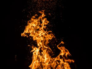 Preview wallpaper flame, fire, sparks, dark