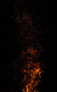 Preview wallpaper flame, sparks, black, dark