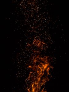 Preview wallpaper flame, sparks, black, dark