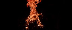 Preview wallpaper flame, sparks, fire, dark, night