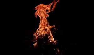 Preview wallpaper flame, sparks, fire, dark, night