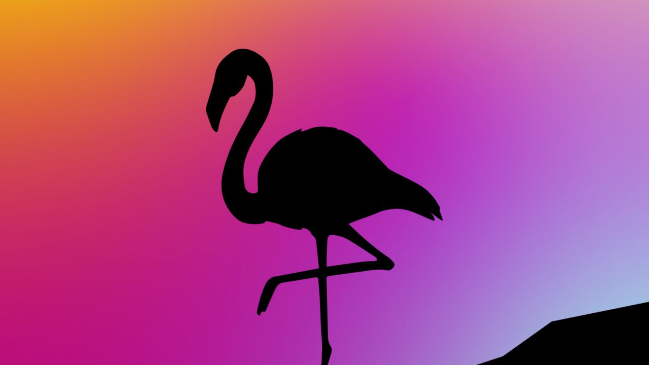Wallpaper flamingo, silhouette, vector, art