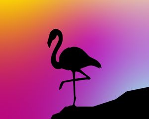 Preview wallpaper flamingo, silhouette, vector, art