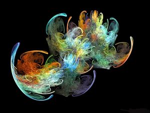 Preview wallpaper flash, multicolored, fractal, flying, spinning
