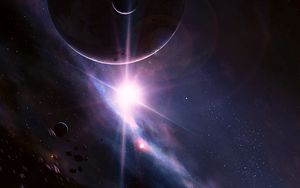 Preview wallpaper flash, planets, asteroids, stars, space