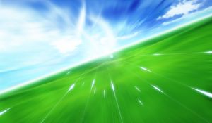 Preview wallpaper flight, movement, green, blue, grass, sky