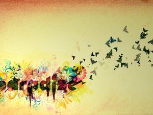 Preview wallpaper flight, sky, butterflies, birds, bright