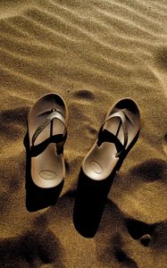 Preview wallpaper flip flops, sand, beach, shade, summer