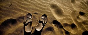 Preview wallpaper flip flops, sand, beach, shade, summer