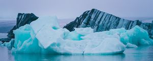Preview wallpaper floe, river, iceland, cold, north, ice