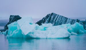 Preview wallpaper floe, river, iceland, cold, north, ice