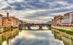 Preview wallpaper florence, italy, bridge, river, hdr