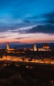 Preview wallpaper florence, italy, night city, top view