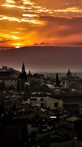 Preview wallpaper florence, italy, sunset, sky, buildings