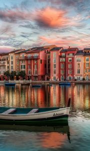 Preview wallpaper florida, boat, orlando, buildings, evening, hdr