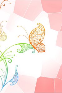 Preview wallpaper flower, butterfly, dots, abstract, vector