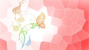 Preview wallpaper flower, butterfly, dots, abstract, vector