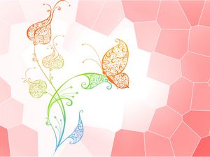 Preview wallpaper flower, butterfly, dots, abstract, vector