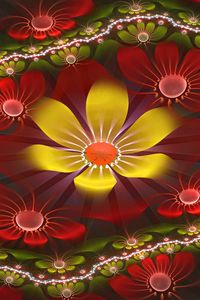 Preview wallpaper flower, colorful, fractal, patterns