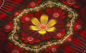 Preview wallpaper flower, colorful, fractal, patterns