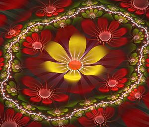 Preview wallpaper flower, colorful, fractal, patterns