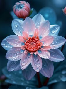 Preview wallpaper flower, drops, petals, macro, dew