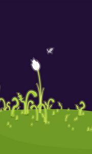 Preview wallpaper flower, field, art, drawing, grass, plant