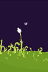 Preview wallpaper flower, field, art, drawing, grass, plant