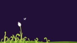 Preview wallpaper flower, field, art, drawing, grass, plant