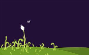 Preview wallpaper flower, field, art, drawing, grass, plant