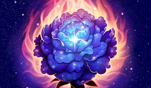 Preview wallpaper flower, fire, art, shine, glare