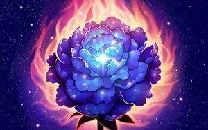 Preview wallpaper flower, fire, art, shine, glare