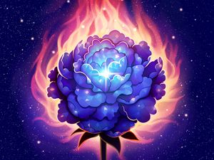 Preview wallpaper flower, fire, art, shine, glare