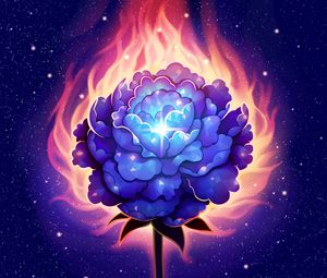 Preview wallpaper flower, fire, art, shine, glare