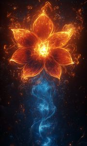 Preview wallpaper flower, flame, dark, art