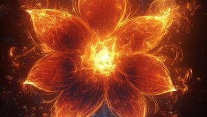 Preview wallpaper flower, flame, dark, art