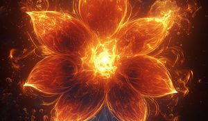 Preview wallpaper flower, flame, dark, art